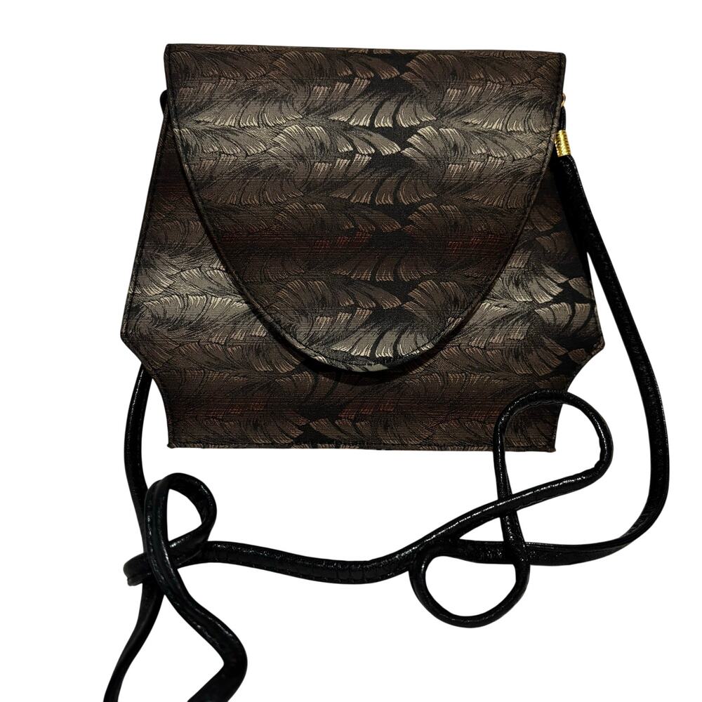 Vintage Fashion Influences silvery gray & brown shoulder bag dressy clutch purse